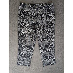 Jones New York Signature Stretch Ankle Pants Zebra Print Pull On Sz 14